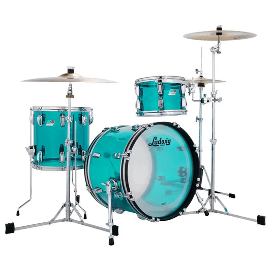 EMBARGOED - ACTIVATE OCT 1 - Ludwig Vistalite 3pc Downbeat Drum Set Teal - Drum Center Of Portsmouth