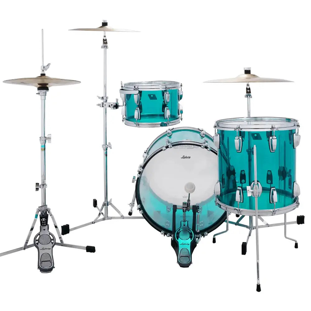 EMBARGOED - ACTIVATE OCT 1 - Ludwig Vistalite 3pc Downbeat Drum Set Teal - Drum Center Of Portsmouth