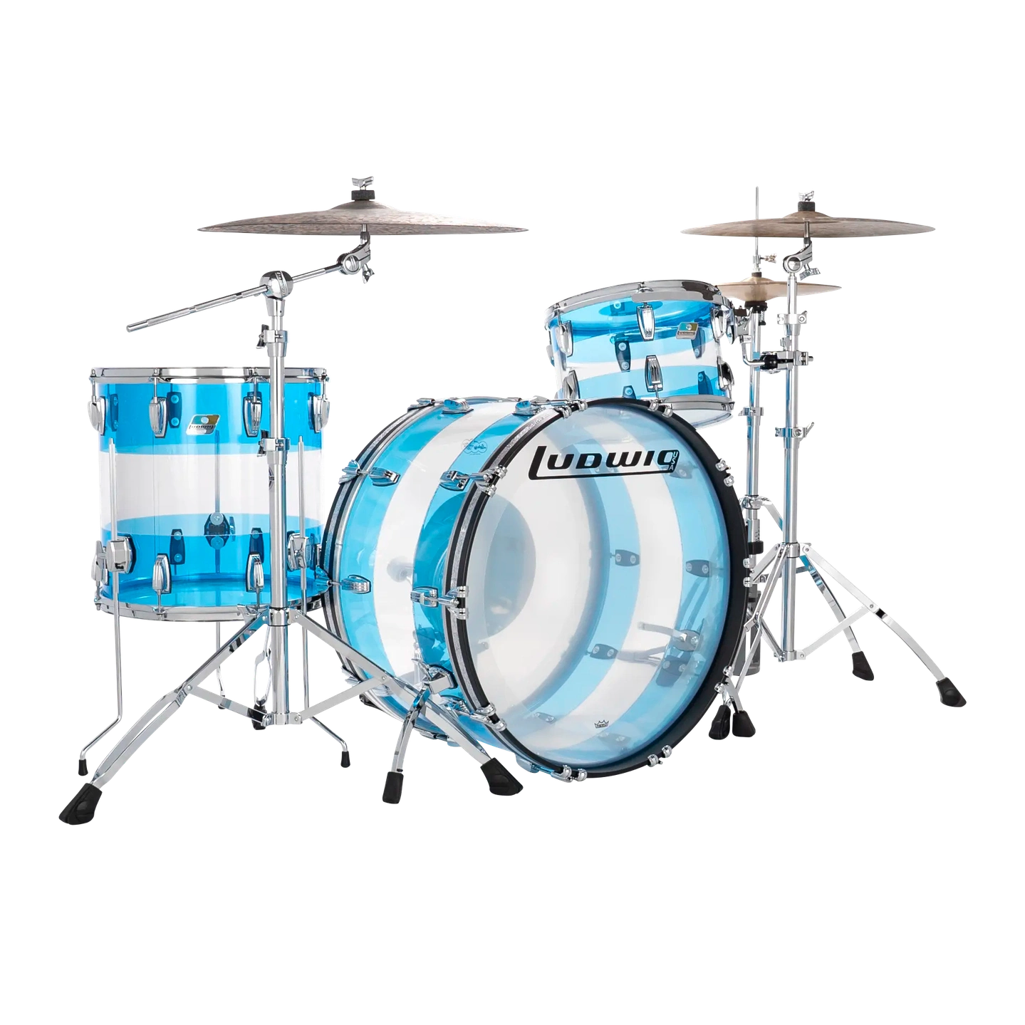 Ludwig Vistalite 3pc Drum Set Blue/Clear/Blue 24/13/16 - Drum Center Of Portsmouth