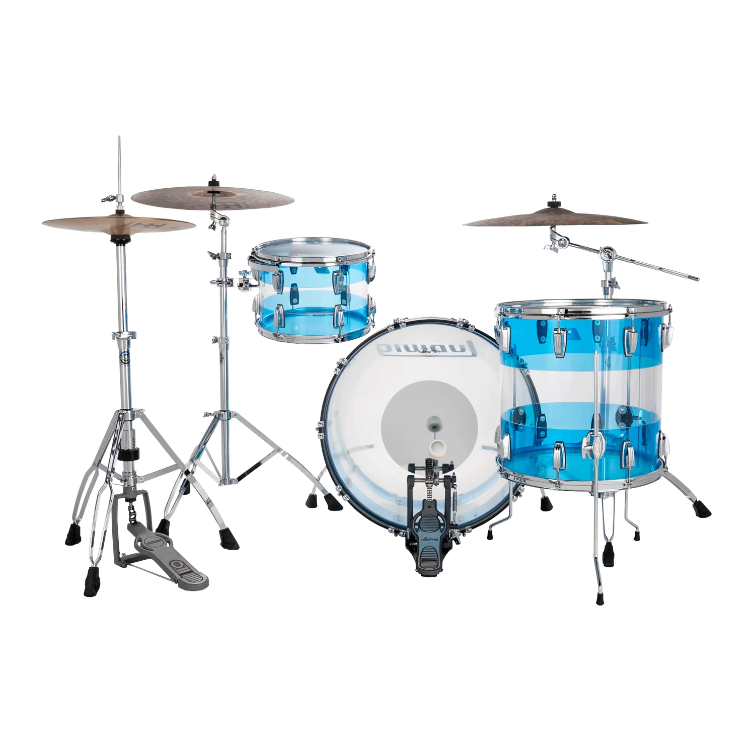Ludwig Vistalite 3pc Drum Set Blue/Clear/Blue 24/13/16 - Drum Center Of Portsmouth