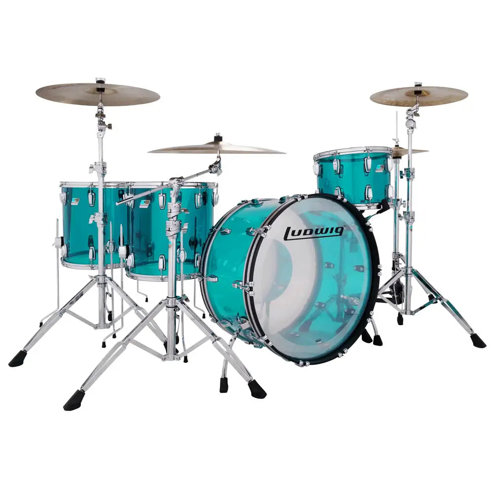 EMBARGOED - ACTIVATE OCT 1 - Ludwig Vistalite 4pc Zep Drum Set Teal - Drum Center Of Portsmouth