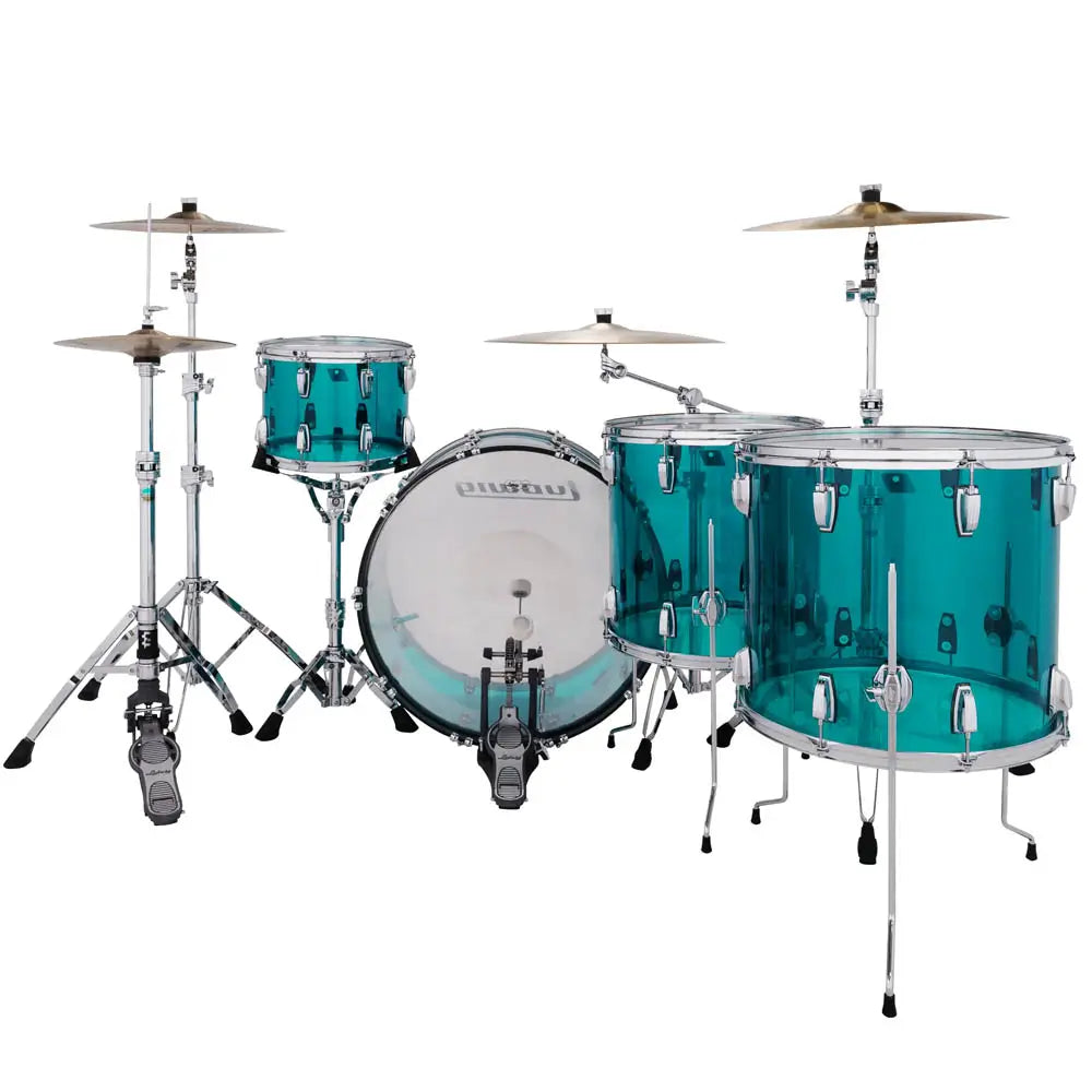 EMBARGOED - ACTIVATE OCT 1 - Ludwig Vistalite 4pc Zep Drum Set Teal - Drum Center Of Portsmouth