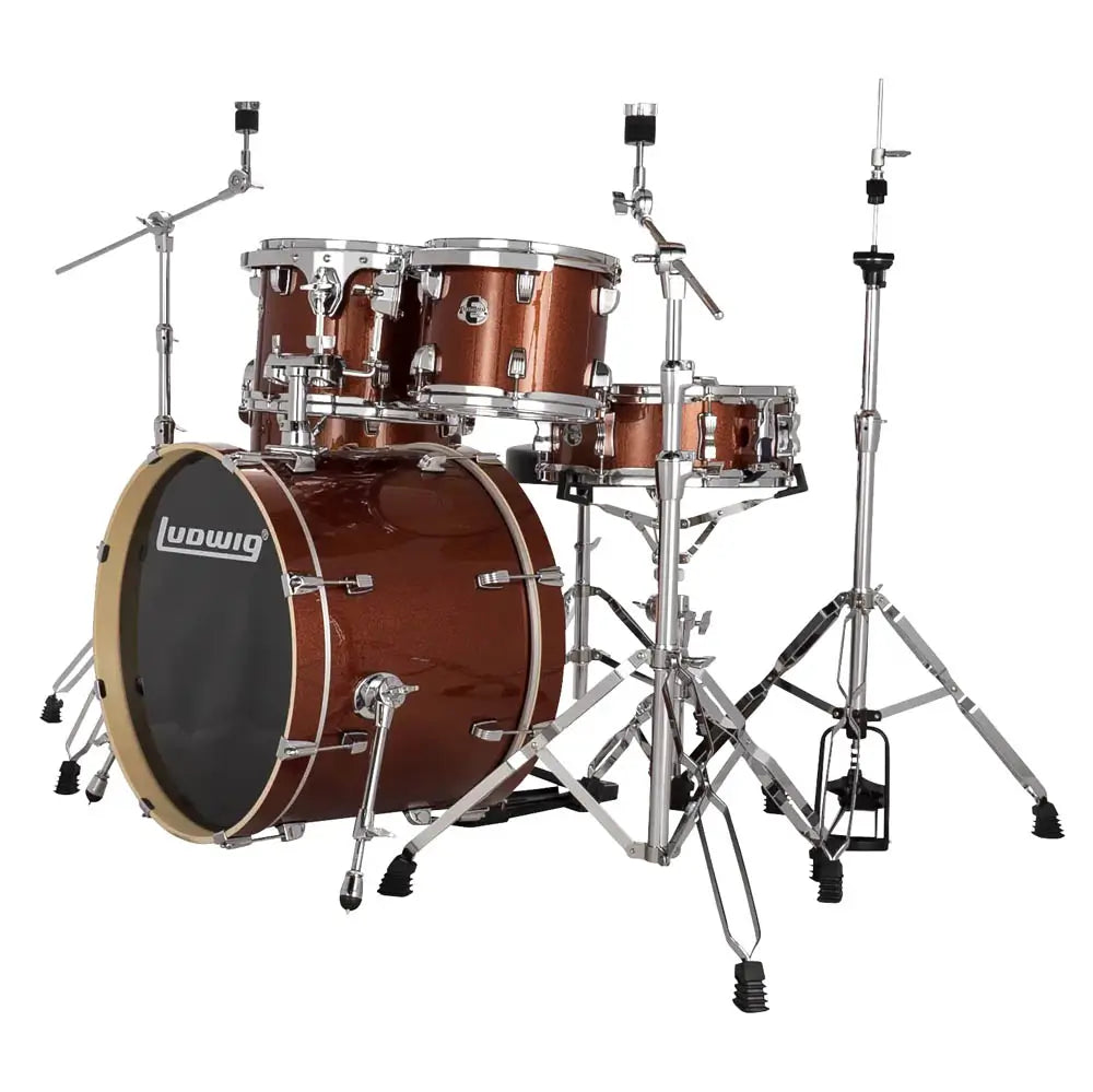 Ludwig Evolution 5pc Drum Set w/Hardware (20"BD) Copper Sparkle - Drum Center Of Portsmouth