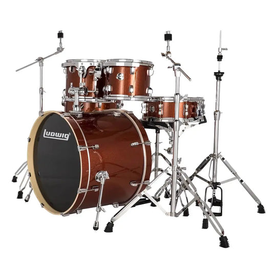 Ludwig Evolution 6pc Drum Set w/Hardware (22"BD) Copper Sparkle - Drum Center Of Portsmouth