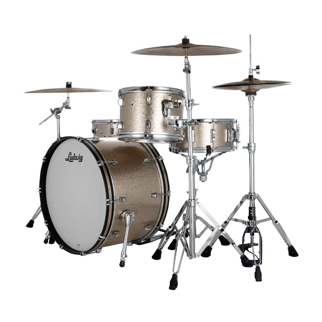 Ludwig Neusonic 3pc Pro Beat Drum Set Titanium Super Sparkle - Drum Center Of Portsmouth