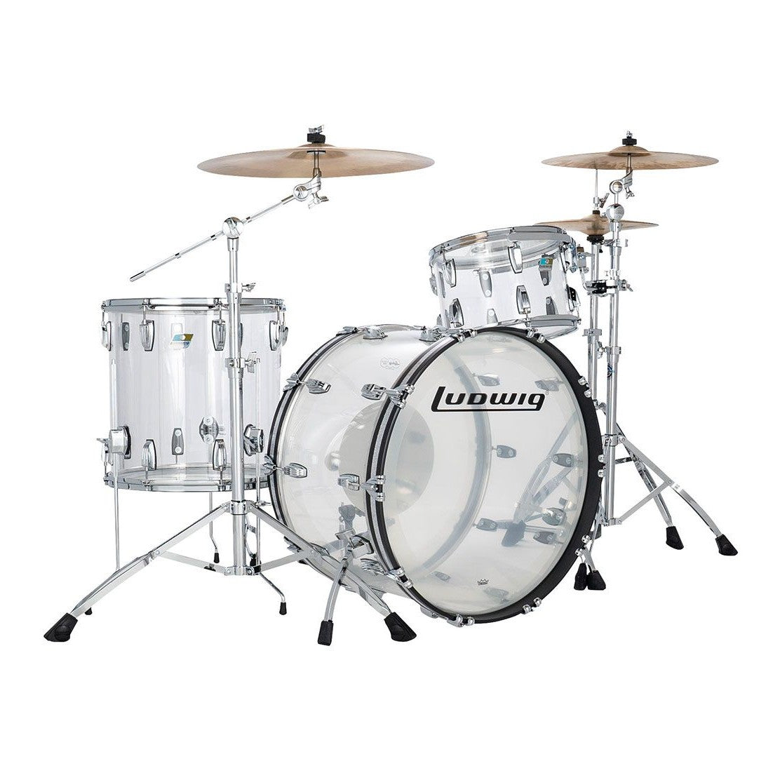 Ludwig Vistalite 3pc Drum Set Clear 24/13/16 - Drum Center Of Portsmouth