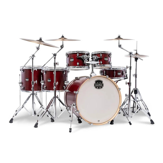 Mapex Mars Maple 6pc Studioease Drum Set Merlot Satin
