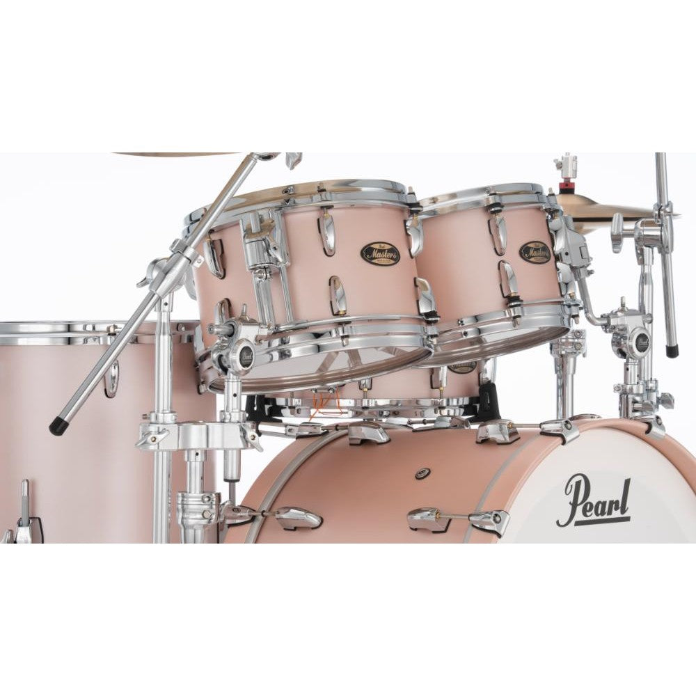Pearl Masters Maple/Gum 4pc Drum Set w/22x18BD w/L-Bracket R2s Satin Rose Gold - Drum Center Of Portsmouth