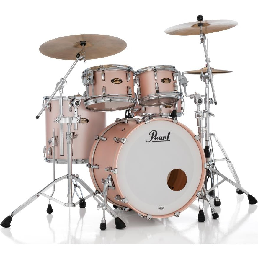 Pearl Masters Maple/Gum 4pc Drum Set w/22x18BD w/L-Bracket R2s Satin Rose Gold - Drum Center Of Portsmouth
