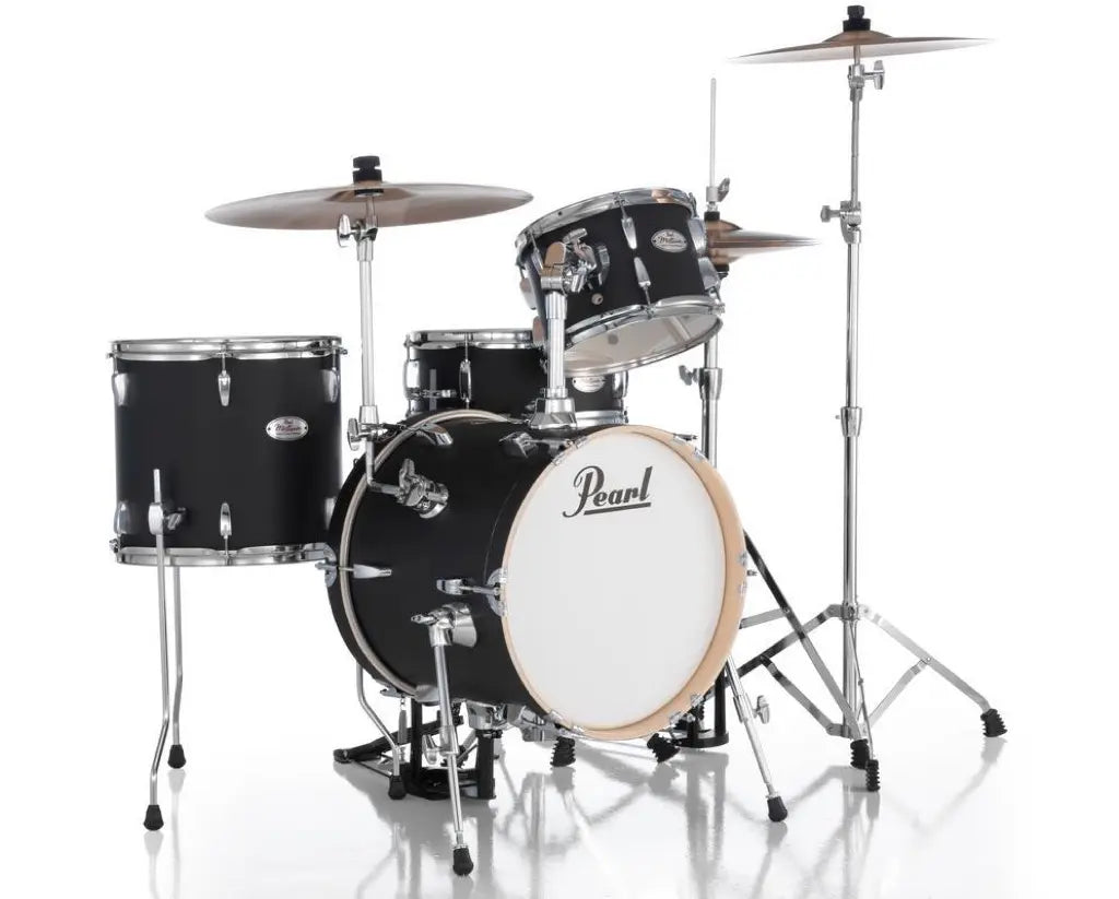 Pearl Midtown 4pc Drum Set Matte Asphalt Black w/Hardware & Bags - Drum Center Of Portsmouth