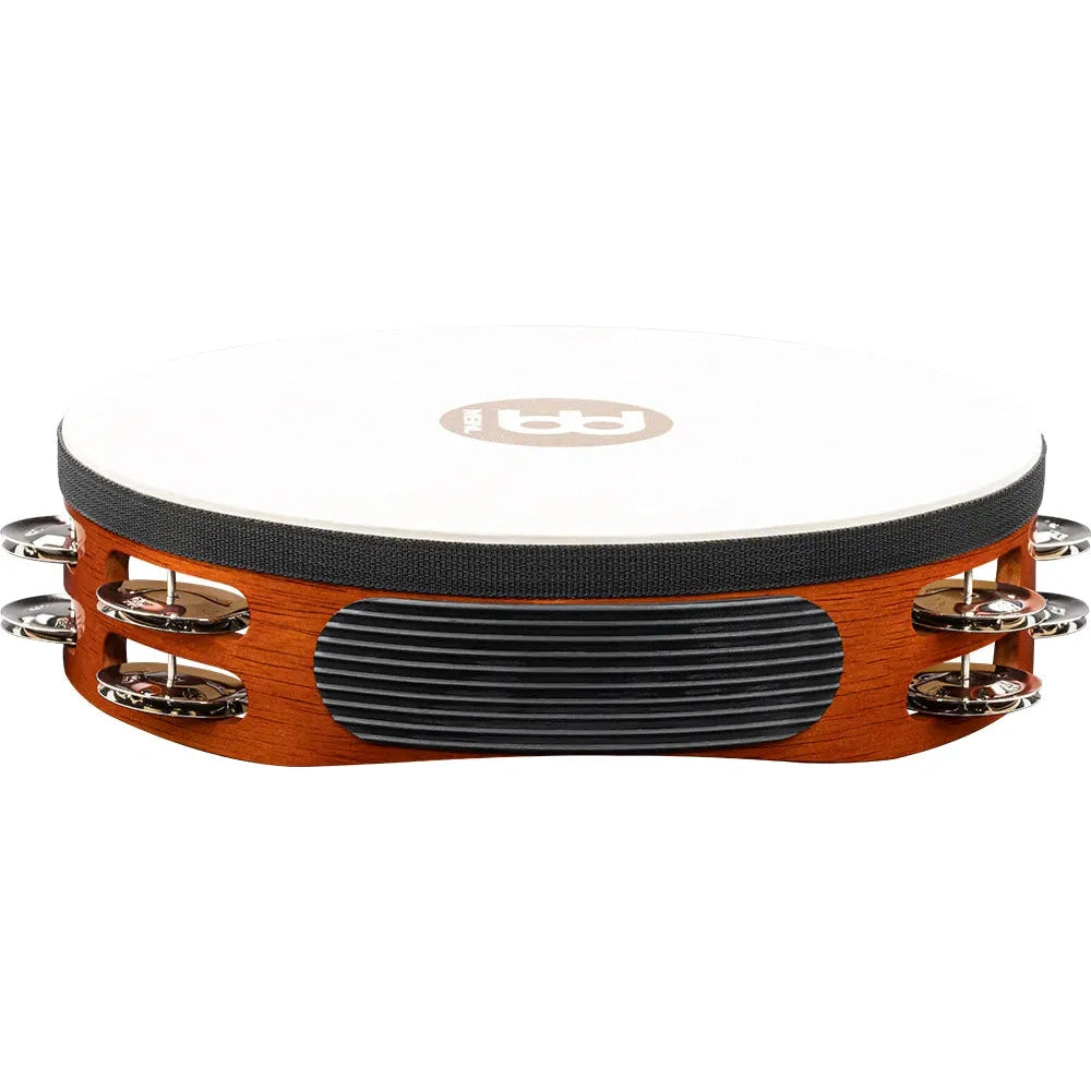 [SO] Meinl Headed Wood Tambourine Steel Jingles 2 Rows African Brown - Drum Center Of Portsmouth