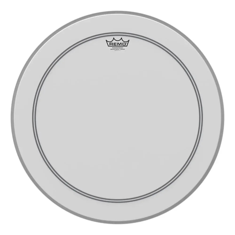 Remo Powerstroke P3 Coated Smooth White Bass Drumhead 24" - Drum Center Of Portsmouth