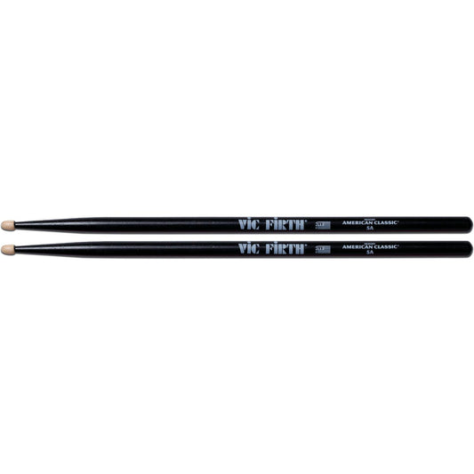 Vic Firth 3 Pair of American Classic 5A Drum Stick w/Black Finish & Free Pair of 5AT Terra - Drum Center Of Portsmouth