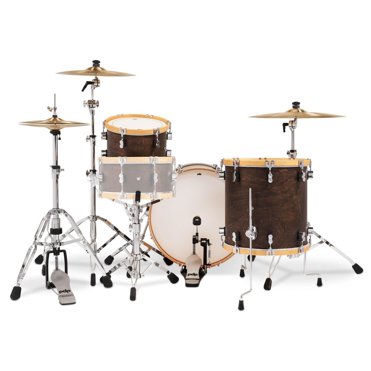 PDP Concept Classic 3pc Drum Set w/22BD Walnut/Natural Hoops - Drum Center Of Portsmouth