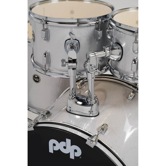 PDP Centerstage 5pc Complete Drum Set Diamond White Sparkle w/Hw & Cymbals - Drum Center Of Portsmouth
