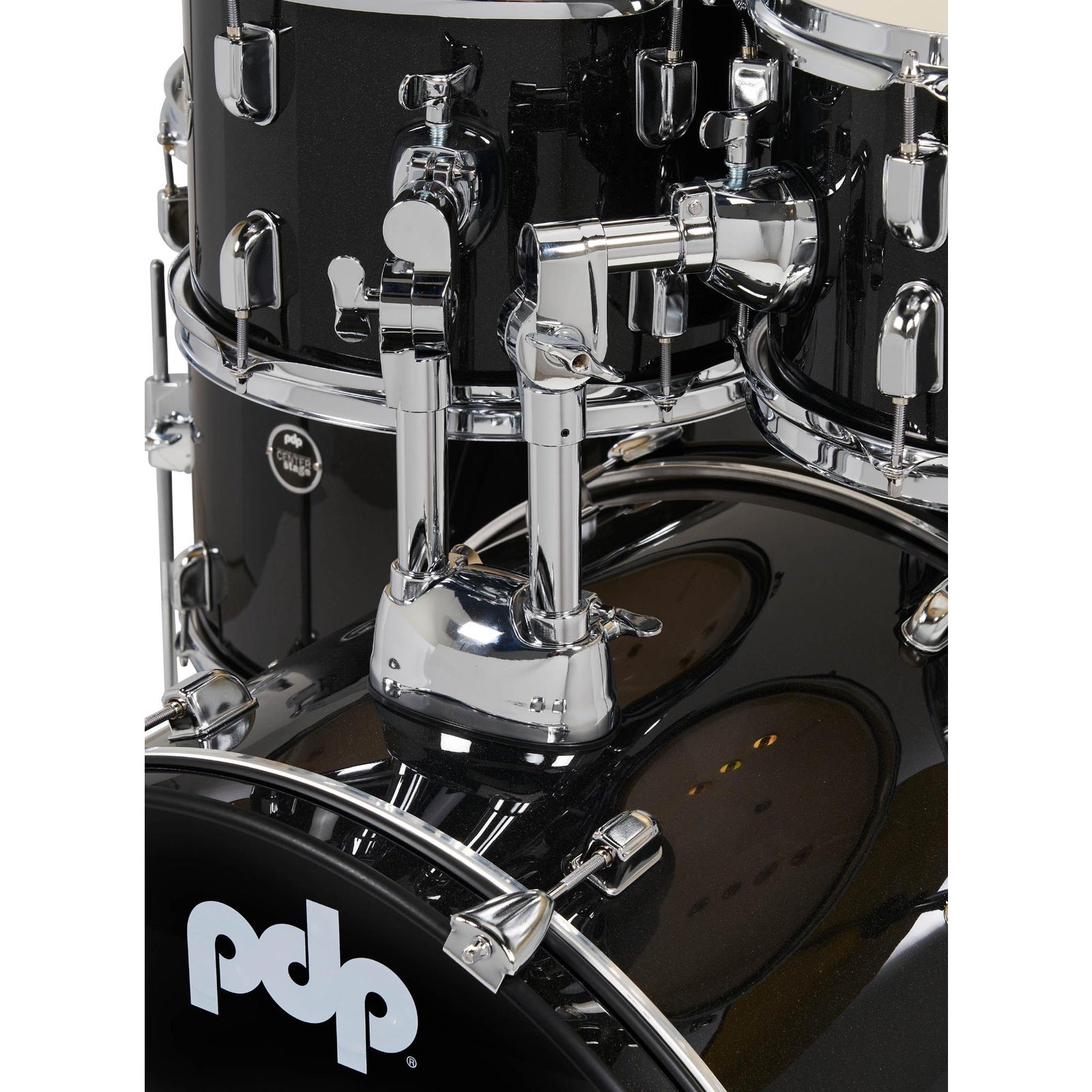 PDP Centerstage 5pc Complete Drum Set Iridescent Black Sparkle w/Hw & Cymbals - Drum Center Of Portsmouth