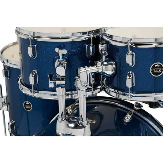 PDP Centerstage 5pc Complete Drum Set Royal Blue Sparkle w/Hw & Cymbals - Drum Center Of Portsmouth