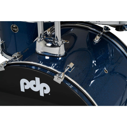 PDP Centerstage 5pc Complete Drum Set Royal Blue Sparkle w/Hw & Cymbals - Drum Center Of Portsmouth