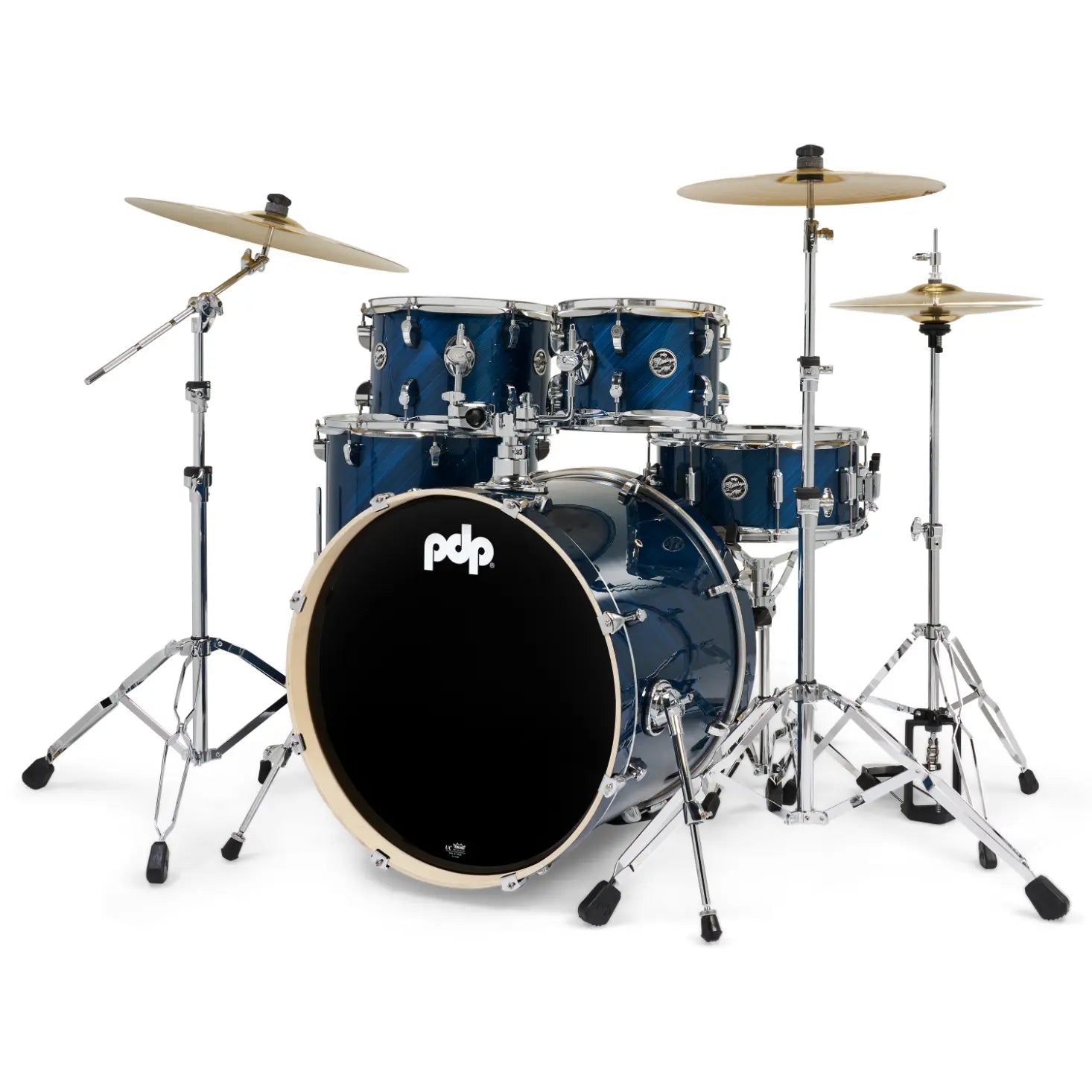 PDP Mainstage 5pc Complete Drum Set w/Hardware and Cymbals Blue Steel 22/10/12/16/14 - Drum Center Of Portsmouth