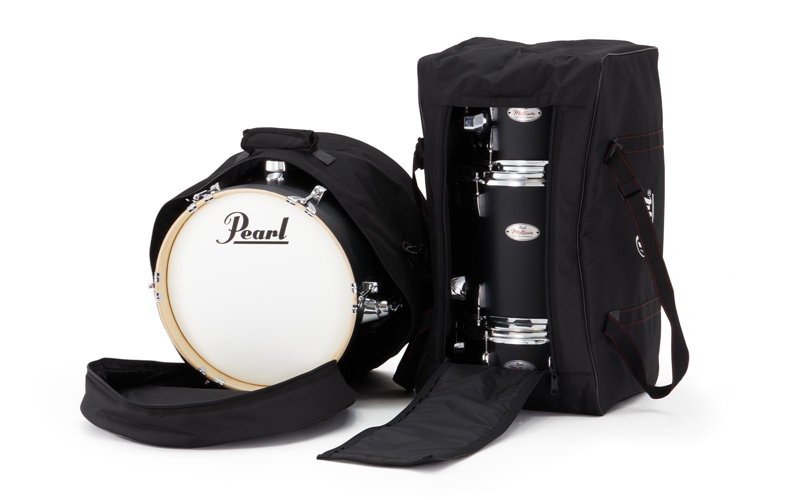 Pearl Midtown 4pc Drum Set Matte Red w/Hardware & Bags - Drum Center Of Portsmouth