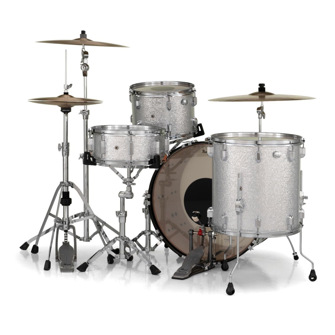 Pearl President Series Deluxe 3pc Drum Set Silver Sparkle 24/13/16 - Drum Center Of Portsmouth