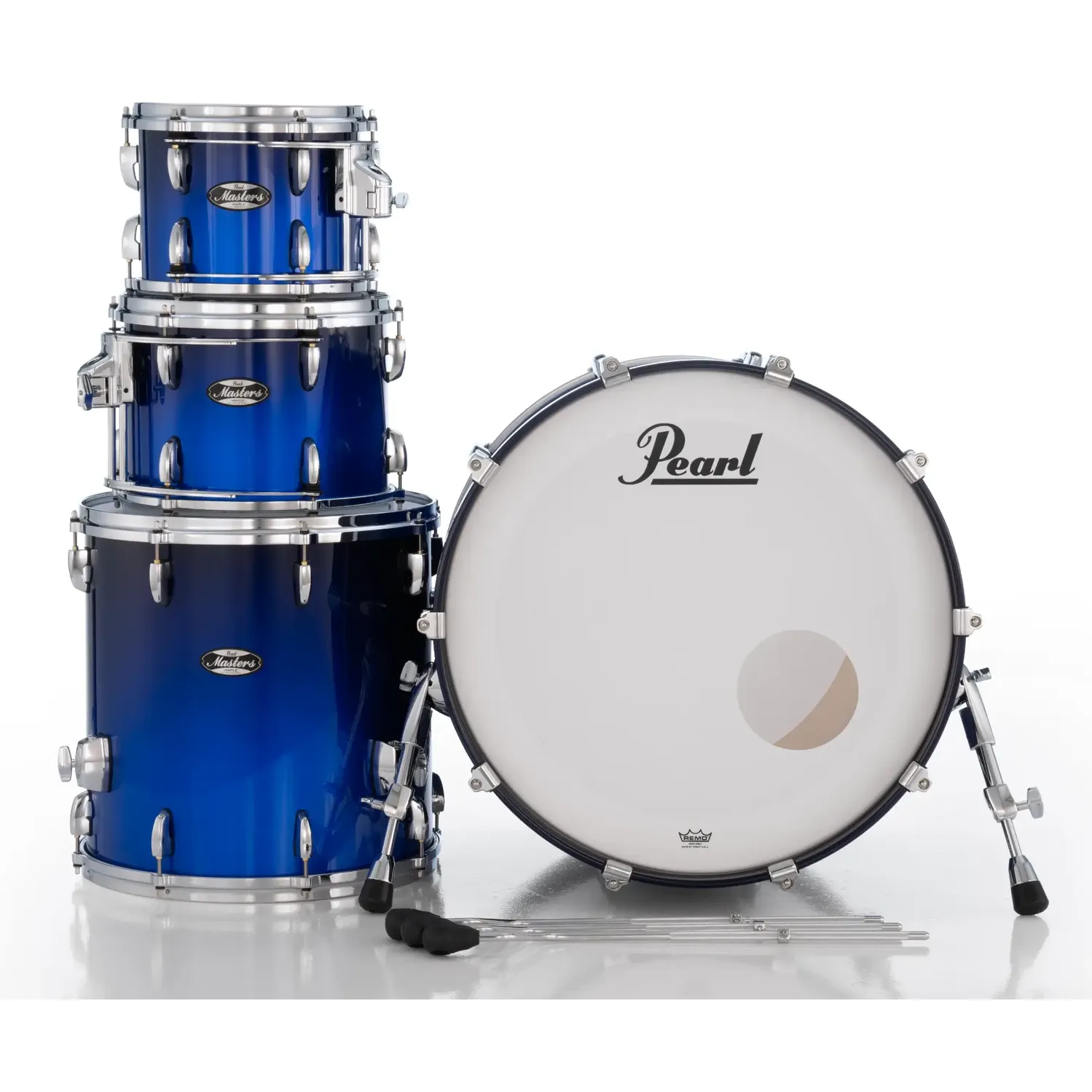 Pearl Masters Maple MM6 4pc Drum Set w/22x16BD w/L-Bracket R2 Mounts Kobalt Blue Fade Metallic - Drum Center Of Portsmouth