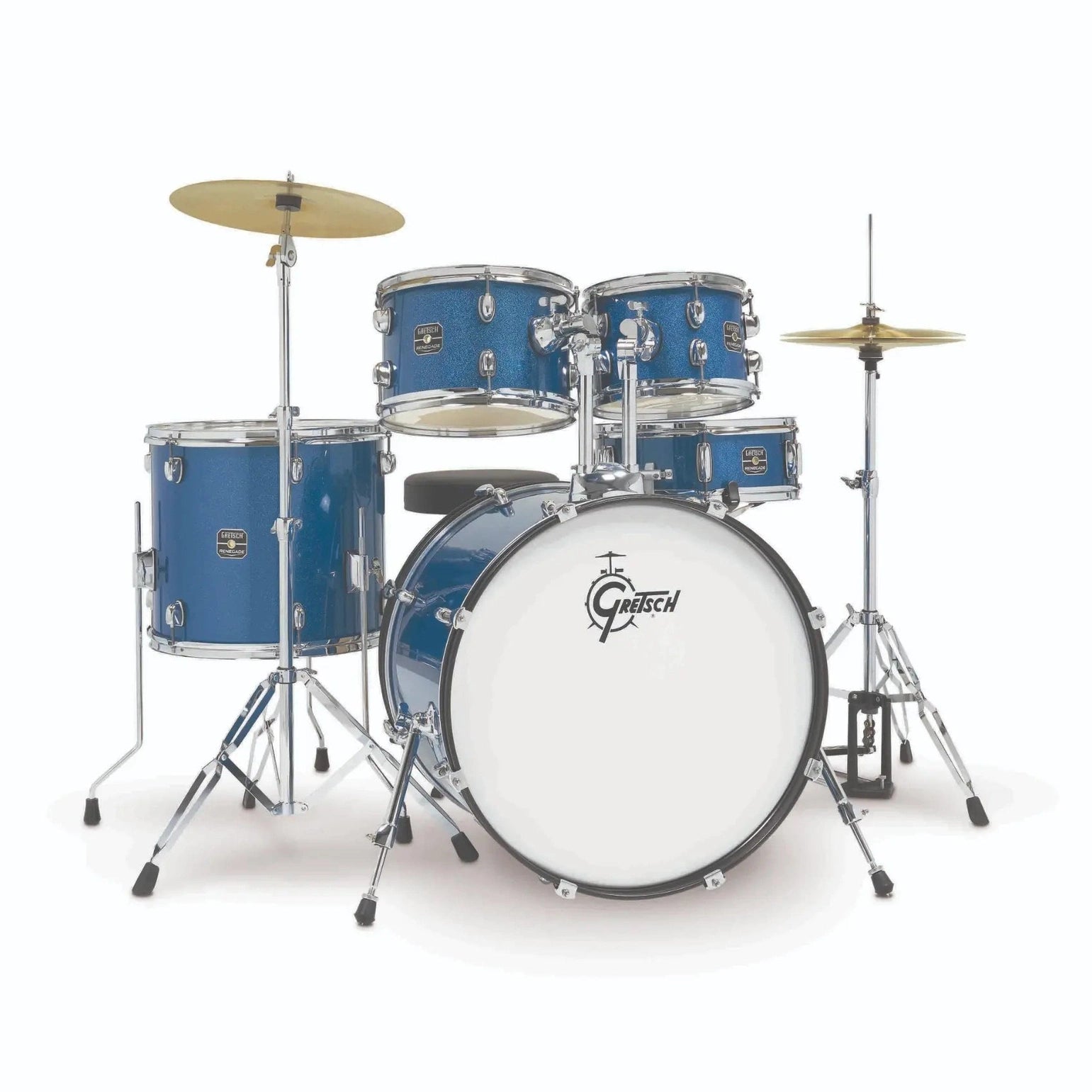 Gretsch Renegade 5pc Drum Set Blue Sparkle w/Hw & Cymbals - Drum Center Of Portsmouth