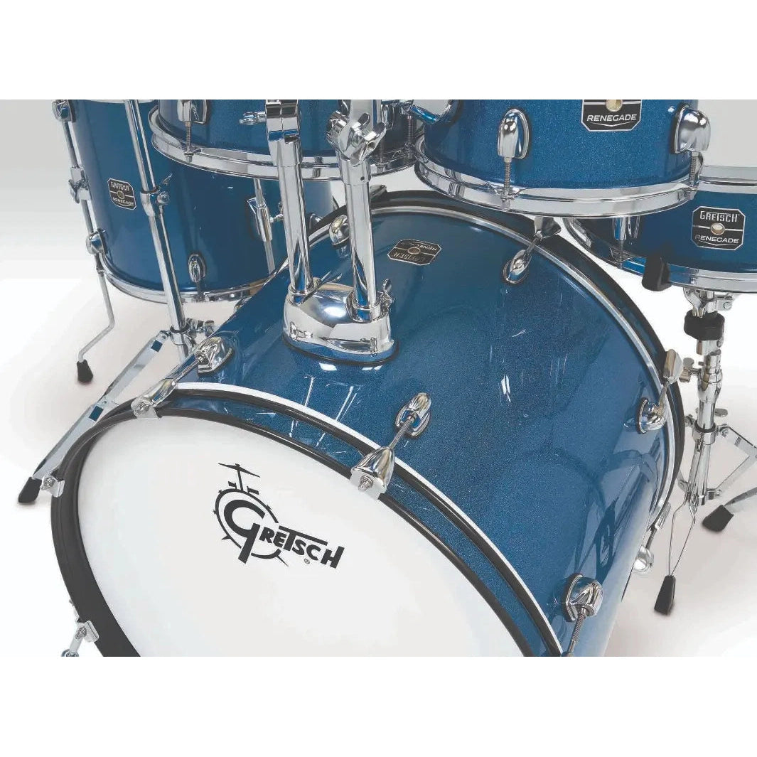 Gretsch Renegade 5pc Drum Set Blue Sparkle w/Hw & Cymbals - Drum Center Of Portsmouth