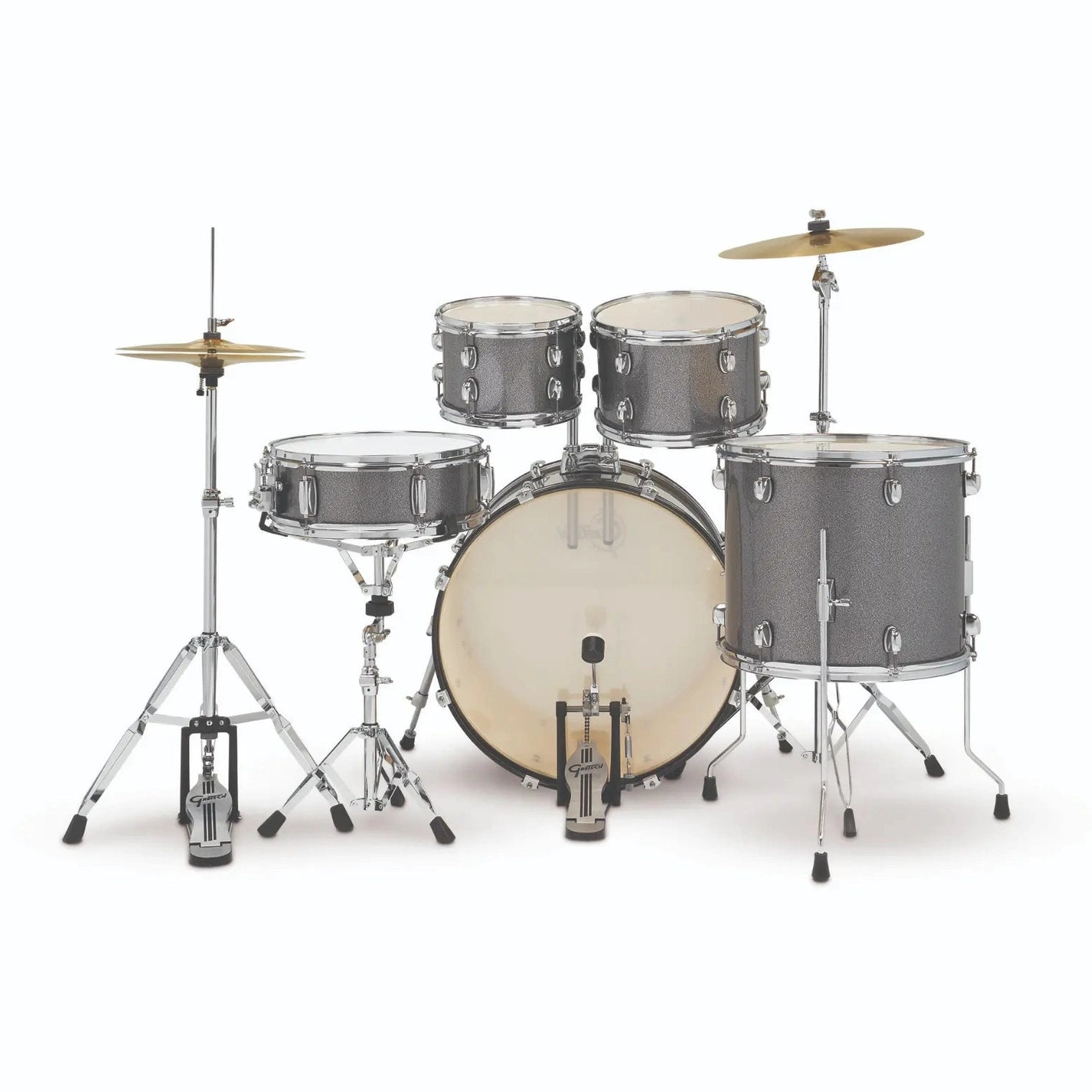 Gretsch Renegade 5pc Drum Set Grey Sparkle w/Hw & Cymbals - Drum Center Of Portsmouth