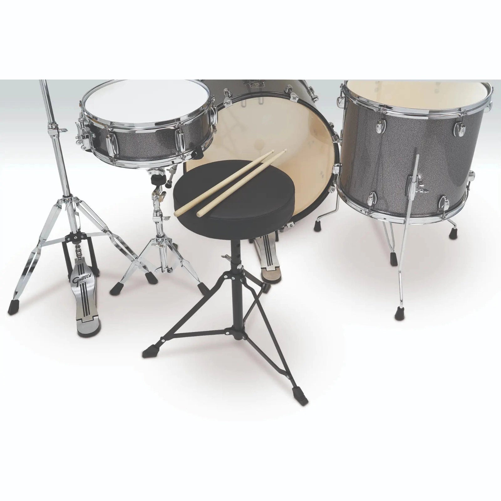 Gretsch Renegade 5pc Drum Set Grey Sparkle w/Hw & Cymbals - Drum Center Of Portsmouth