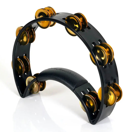 Rhythm Tech Tambourine, Black w/Double Row Brass Jingles - Drum Center of Portsmouth