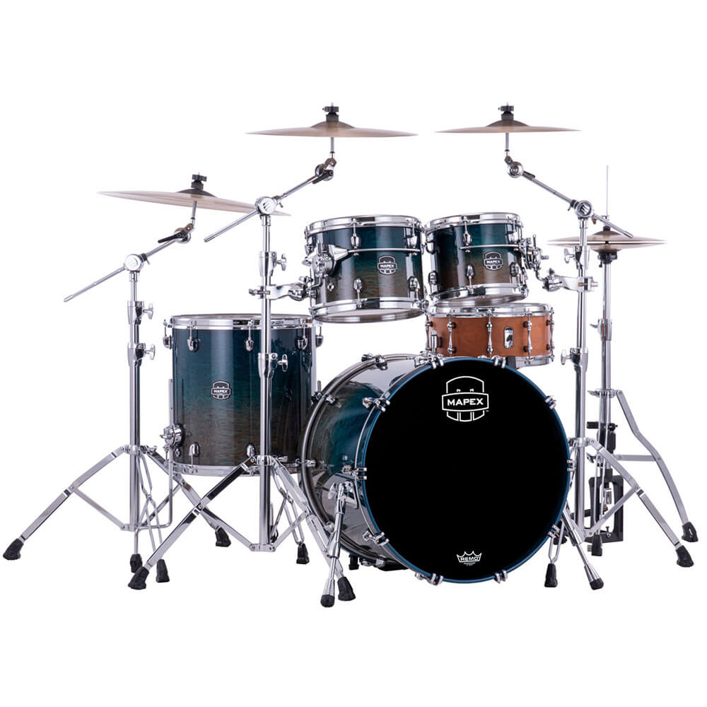 Mapex Saturn Evolution Rock 4pc Birch Drum Set Exotic Aegean Fade