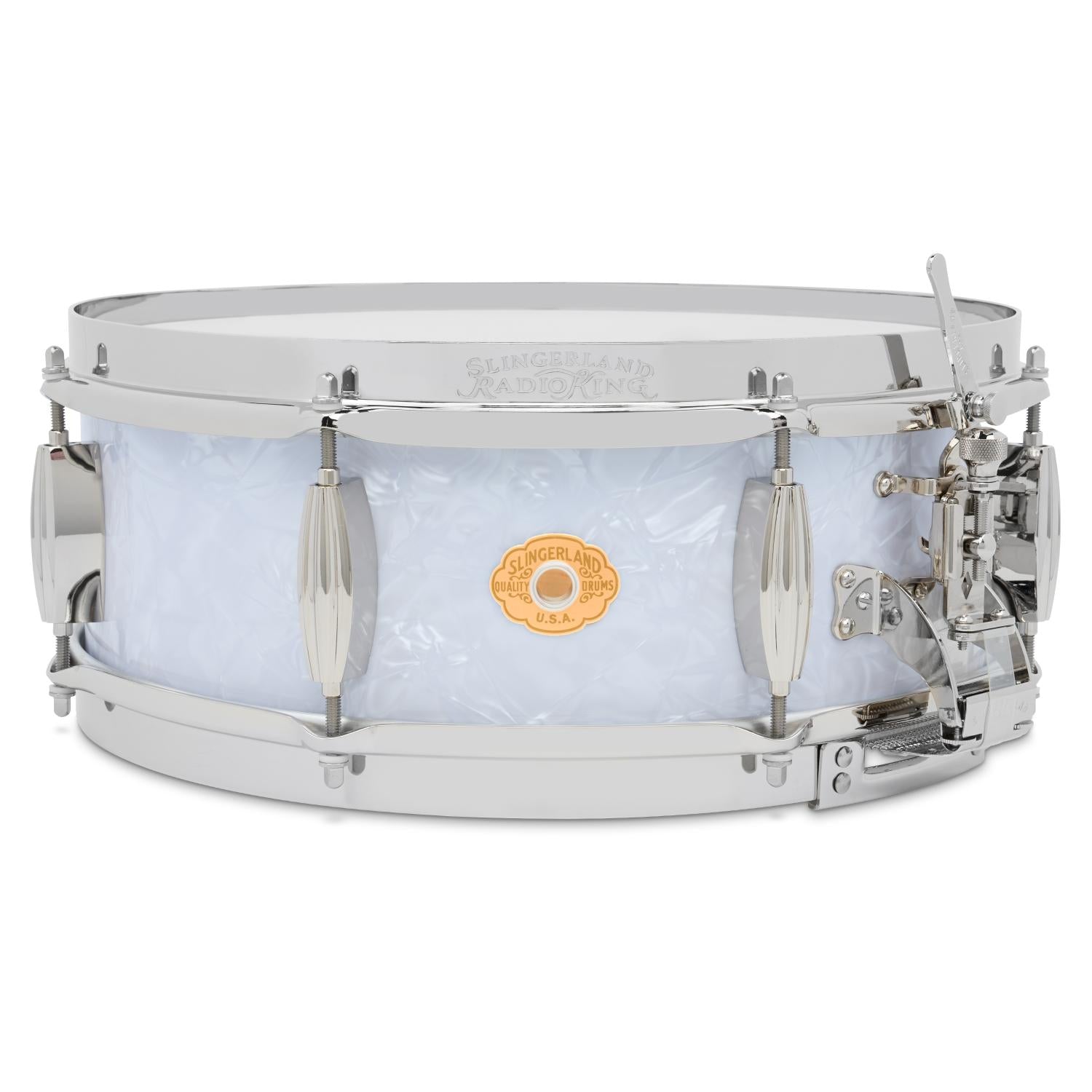 Slingerland Solid Maple Radio King Snare Drum 14x5 White Marine Pearl - Drum Center Of Portsmouth