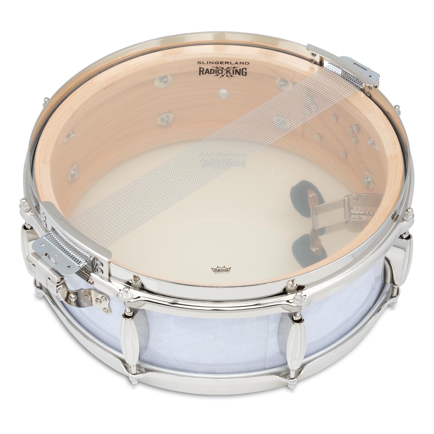 Slingerland Solid Maple Radio King Snare Drum 14x5 White Marine Pearl - Drum Center Of Portsmouth