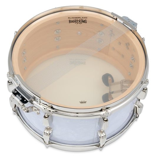 Slingerland Solid Maple Radio King Snare Drum 14x7 White Marine Pearl - Drum Center Of Portsmouth