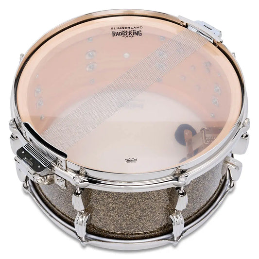 Slingerland Radio King Solid Maple Snare Drum 14x7 Gold Glass - Drum Center Of Portsmouth