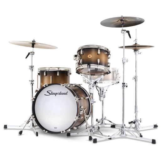 Slingerland Radio King 3pc Drum Set 18/12/14 Black & Gold Lacquer
