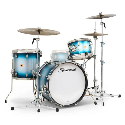Slingerland Radio King 3pc Drum Set 20/12/14 Blue & Silver Lacquer