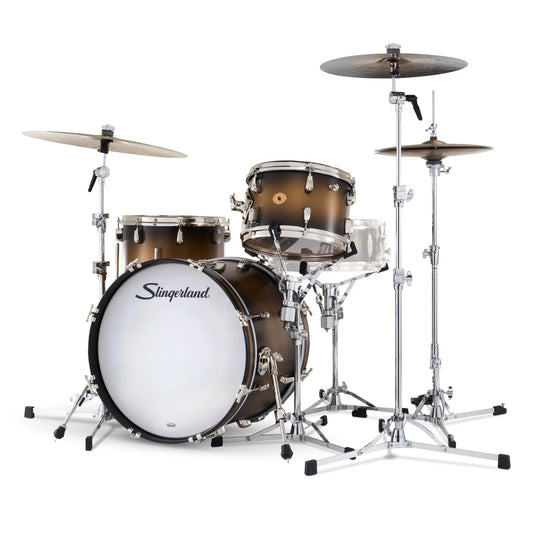 Slingerland Radio King 3pc Drum Set 20/12/14 Black & Gold Lacquer