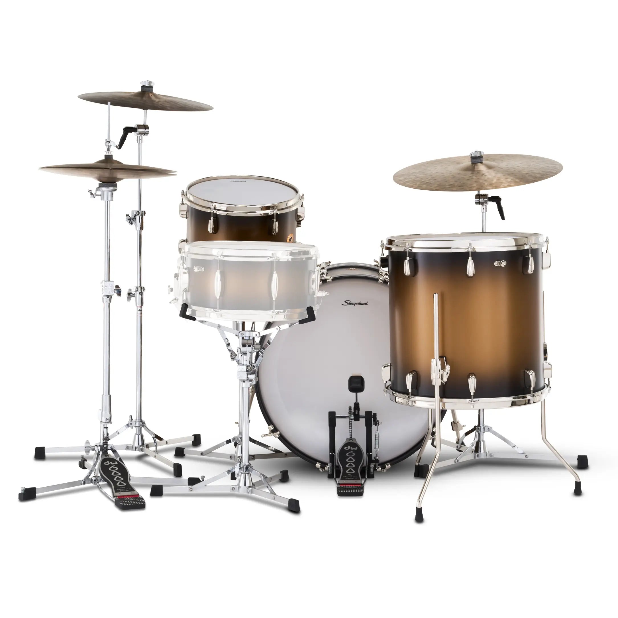 Slingerland Radio King 3pc Drum Set 22/13/16 Black & Gold Lacquer