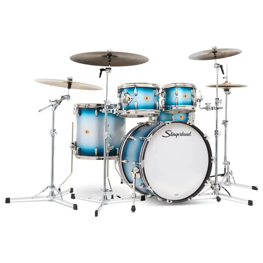 Slingerland Radio King 5pc Drum Set 22/10/12/16/14 Blue & Silver Lacquer