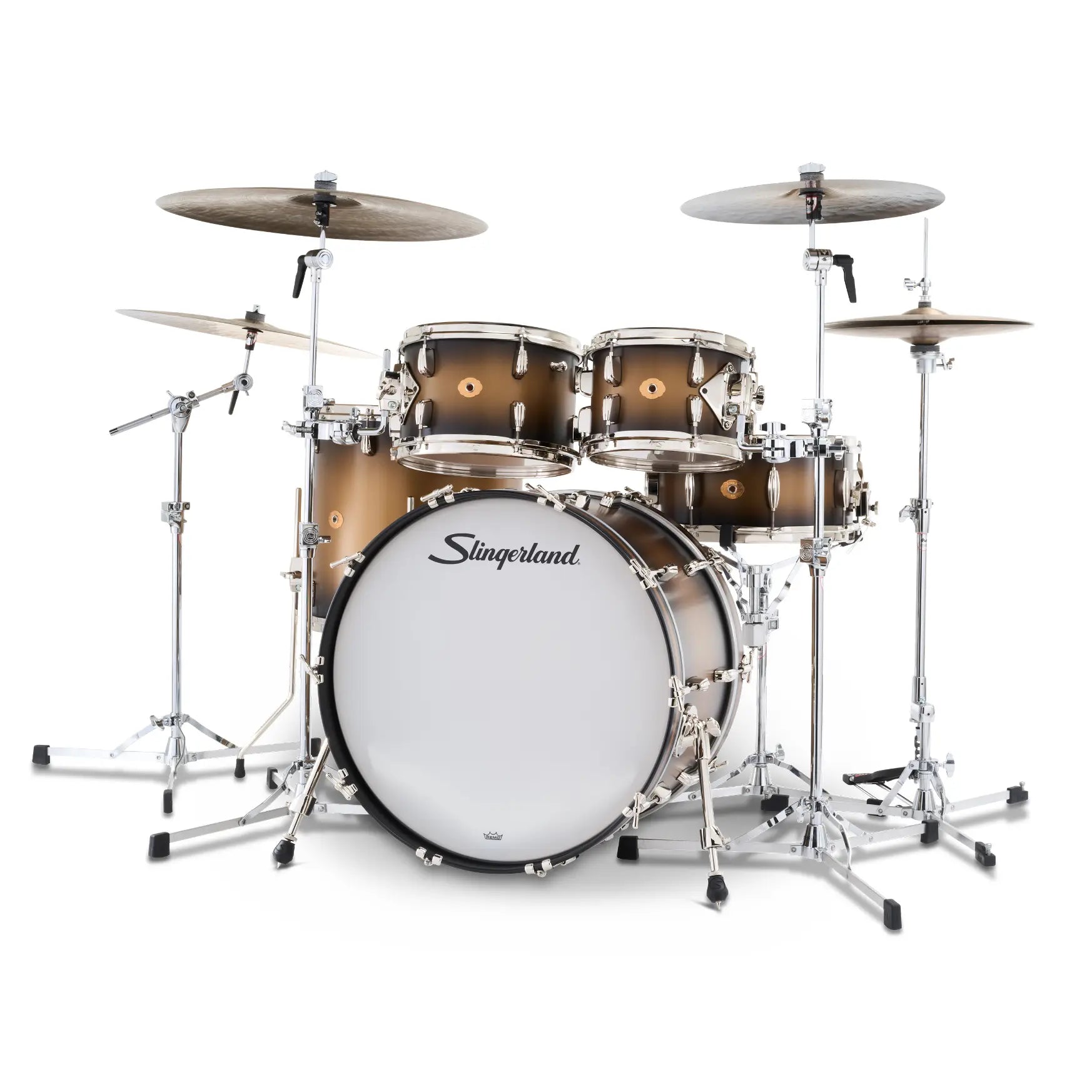 Slingerland Radio King 5pc Drum Set 22/10/12/16/14 Black & Gold Lacquer