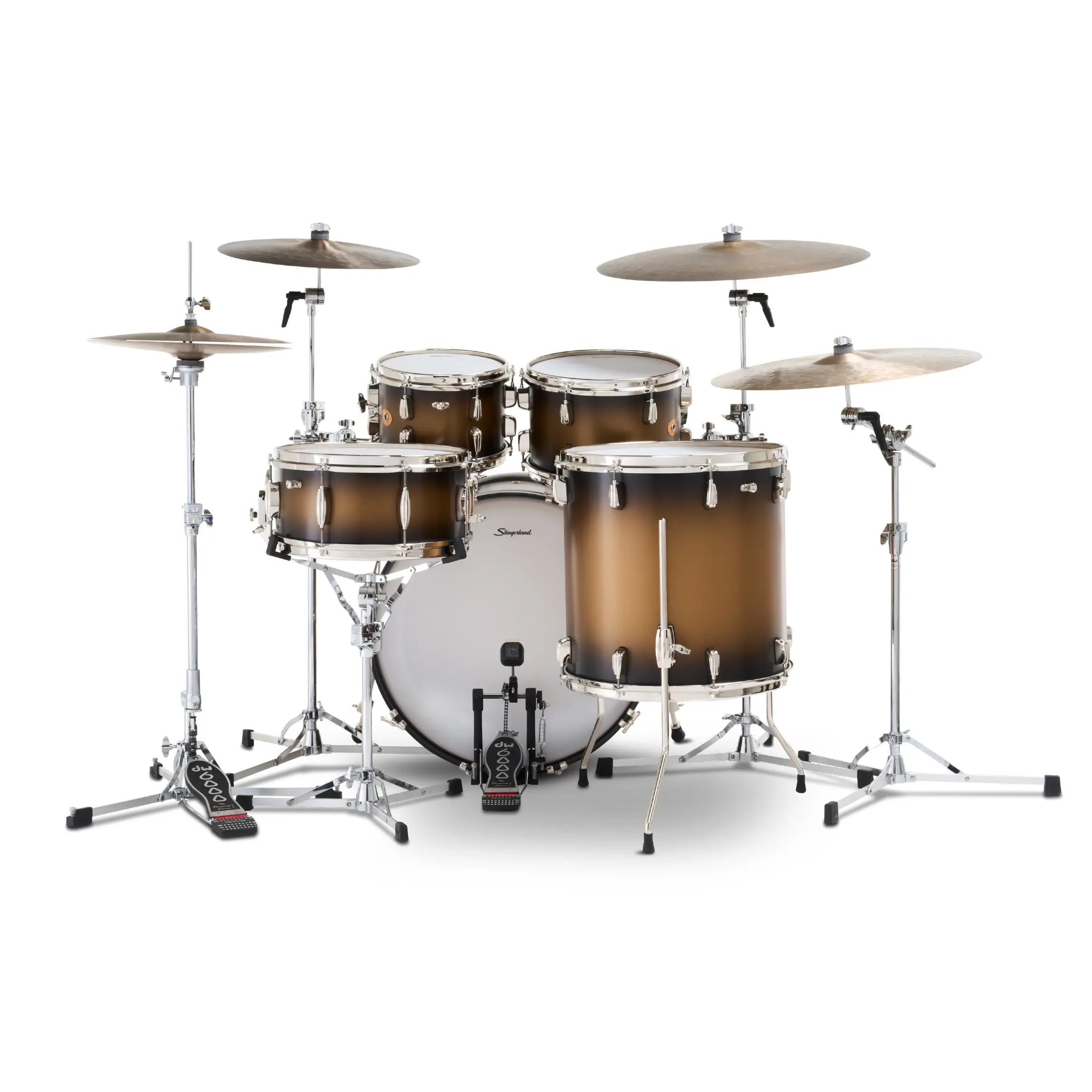 Slingerland Radio King 5pc Drum Set 22/10/12/16/14 Black & Gold Lacquer