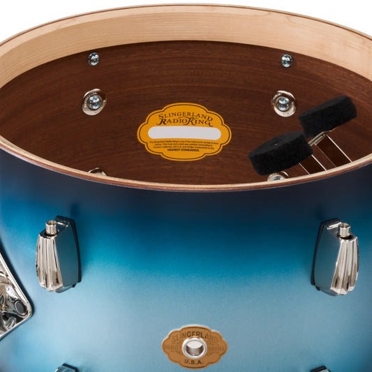Slingerland Radio King 4pc Drum Set 24/13/16/14 Blue & Silver Lacquer