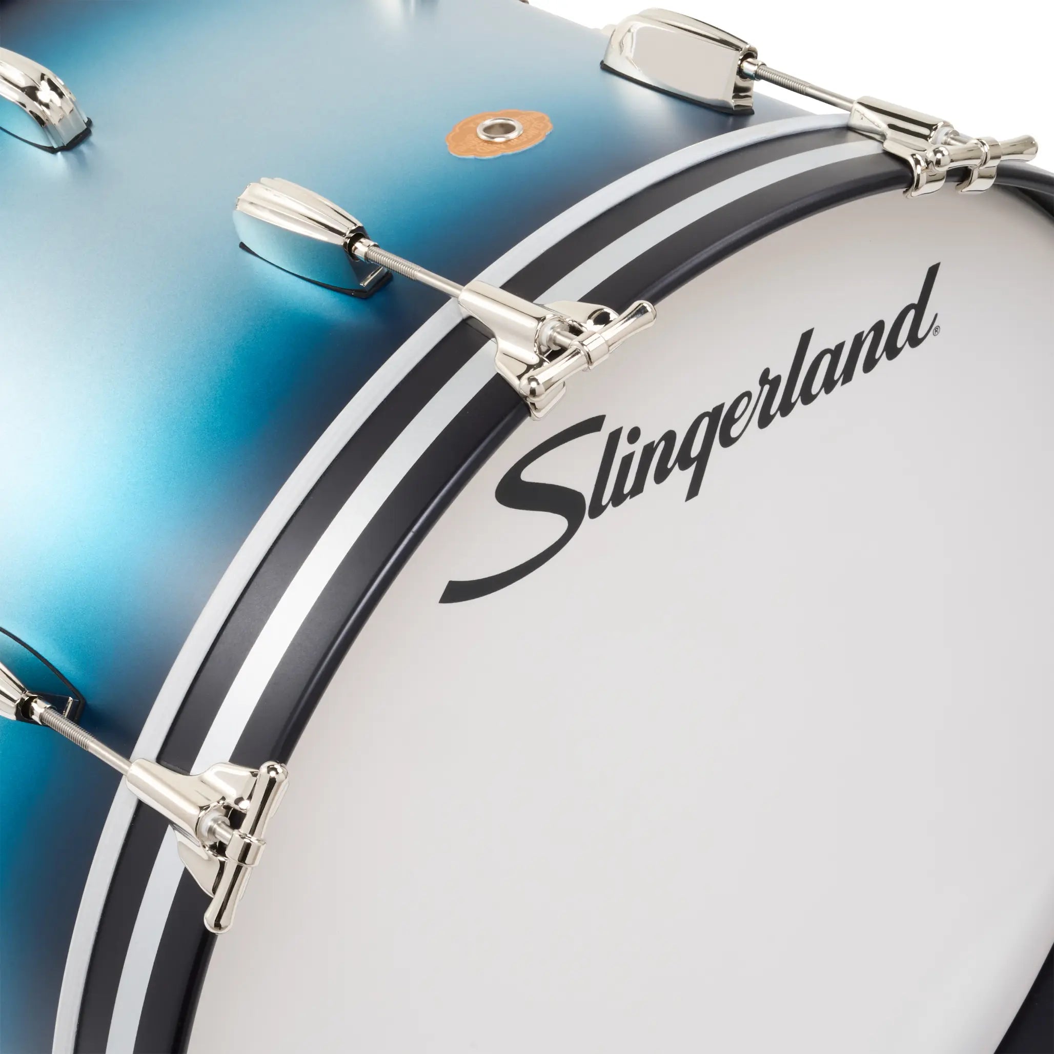 Slingerland Radio King 4pc Drum Set 24/13/16/18 Blue & Silver Lacquer