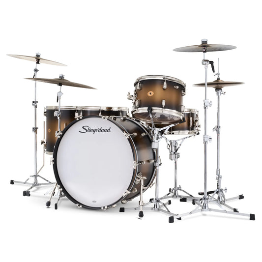 Slingerland Radio King 5pc Drum Set 24/13/16/18/14 Black & Gold Lacquer