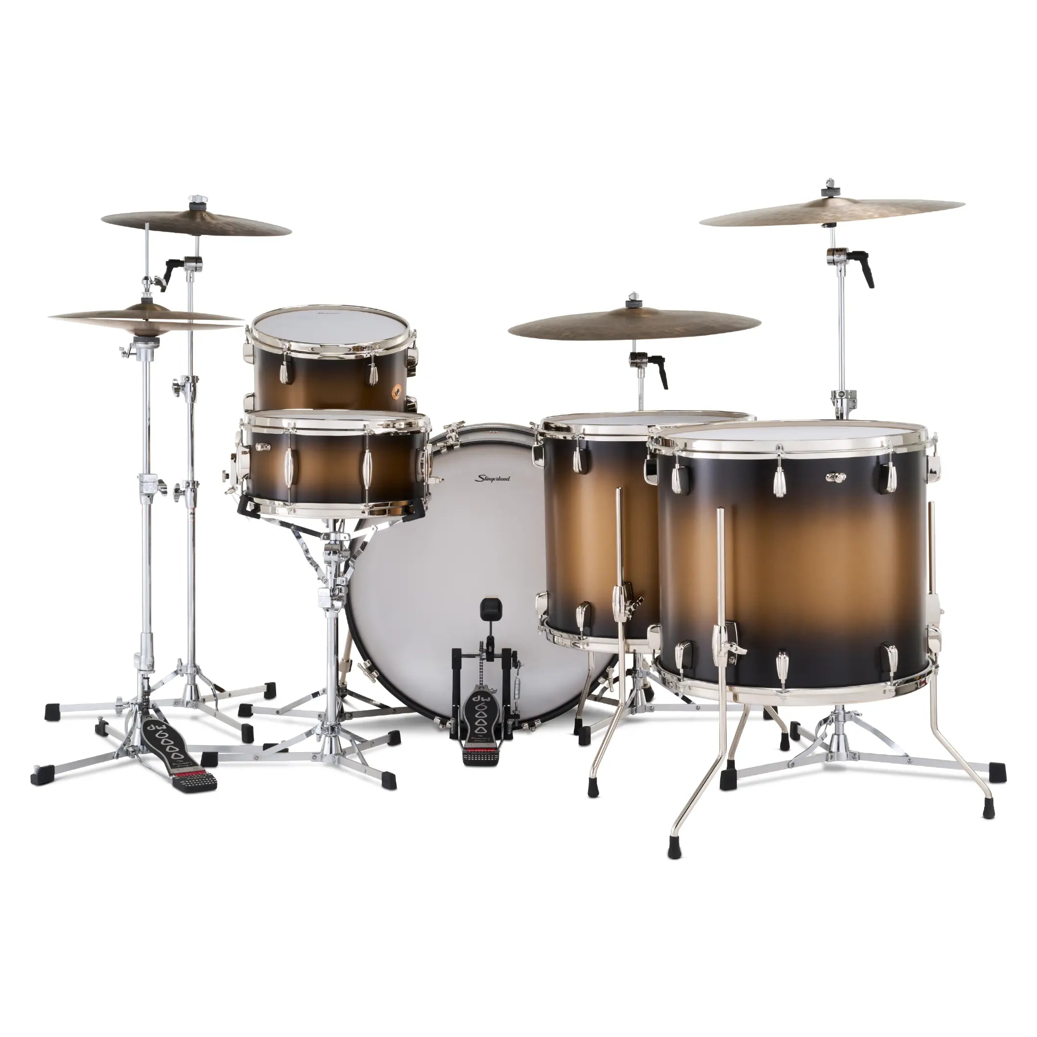 Slingerland Radio King 5pc Drum Set 24/13/16/18/14 Black & Gold Lacquer