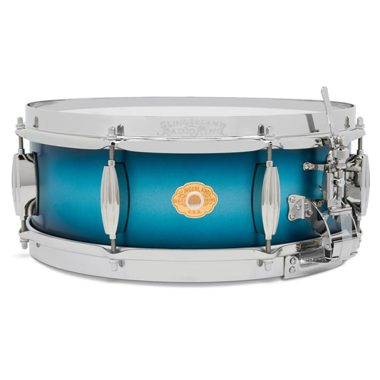 Slingerland Solid Maple Radio King Snare Drum 14x5 Silver & Blue Duco Lacquer - Drum Center Of Portsmouth