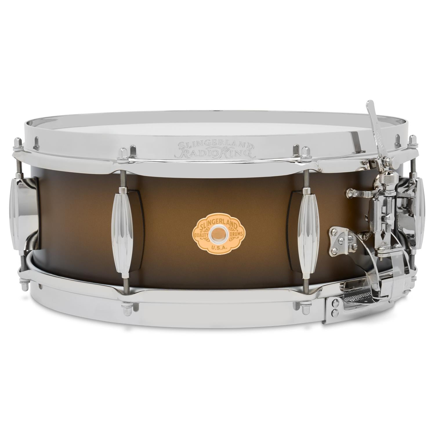 Slingerland Solid Maple Radio King Snare Drum 14x5 Black & Gold Duco Lacquer - Drum Center Of Portsmouth