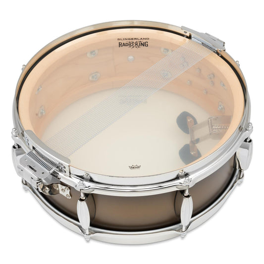 Slingerland Solid Maple Radio King Snare Drum 14x5 Black & Gold Duco Lacquer - Drum Center Of Portsmouth